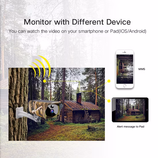 2MP IP67 impermeable calle al aire libre panel solar WiFi mini cámara IP inalámbrica de videovigilancia de caza