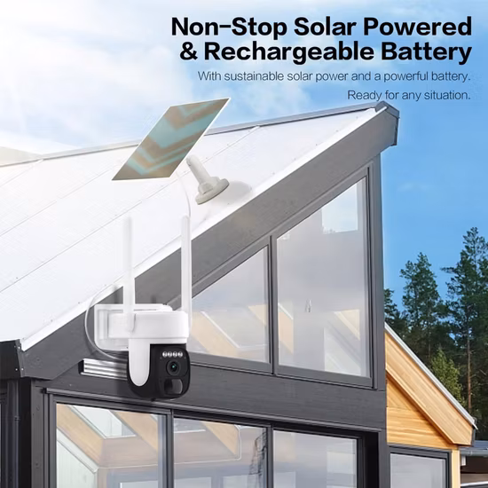 Sensor de movimiento 1080P montado en poste y cámara solar de alarma con salida de alarma 4G y luz intermitente de alarma